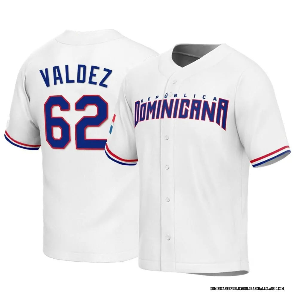 Men's Cesar Valdez Dominican Republic Baseball Replica White 2023 World
